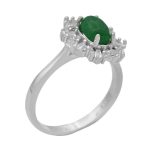 انگشتر یشم نقره زنانه طرح حمیده