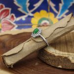 انگشتر یشم نقره زنانه طرح حمیده - Image 2