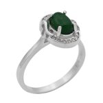 انگشتر یشم نقره زنانه طرح حدیثه