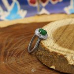 انگشتر یشم نقره زنانه طرح حدیثه - Image 2