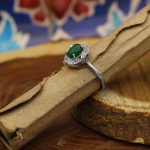 انگشتر یشم نقره زنانه طرح حدیثه - Image 3