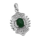 گردنبند یشم نقره زنانه طرح فریال