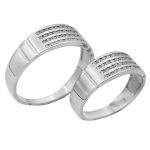 ست حلقه نقره زنانه و مردانه طرح آریانا