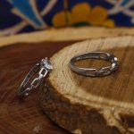 حلقه و پشت حلقه نقره زنانه طرح چکامه - Image 2