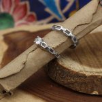 حلقه و پشت حلقه نقره زنانه طرح چکامه - Image 3