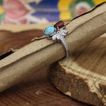 انگشتر چند سنگ نقره زنانه طرح شیرین - Image 2