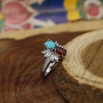 انگشتر چند سنگ نقره زنانه طرح شیرین - Image 3