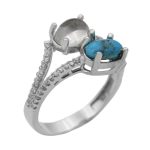 انگشتر چند سنگ نقره زنانه طرح بهناز