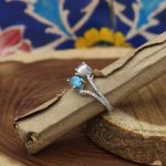 انگشتر چند سنگ نقره زنانه طرح بهناز - Image 2