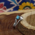 انگشتر چند سنگ نقره زنانه طرح بهناز - Image 3