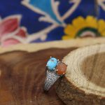 انگشتر چند سنگ نقره زنانه طرح تهمینه - Image 2