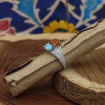 انگشتر چند سنگ نقره زنانه طرح تهمینه - Image 3