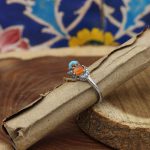 انگشتر چند سنگ نقره زنانه طرح آتنا - Image 2