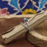 انگشتر چند سنگ نقره زنانه طرح آتوسا - Image 2