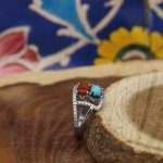 انگشتر چند سنگ نقره زنانه طرح آتوسا - Image 3