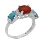 انگشتر چند سنگ نقره زنانه طرح نیره