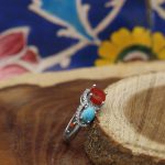 انگشتر چند سنگ نقره زنانه طرح نیره - Image 2