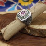 انگشتر چند سنگ نقره مردانه دست ساز طرح رهام - Image 3