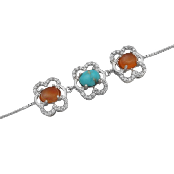16-4-044 several-stones-bahar-silver-bracelet(1) مدل دستبند چند سنگ دخترانه اصلی