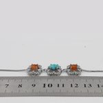 دستبند چند سنگ نقره زنانه طرح بهار - Image 4