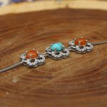 دستبند چند سنگ نقره زنانه طرح بهار - Image 2