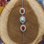 دستبند چند سنگ نقره زنانه طرح مهبد - Image 2