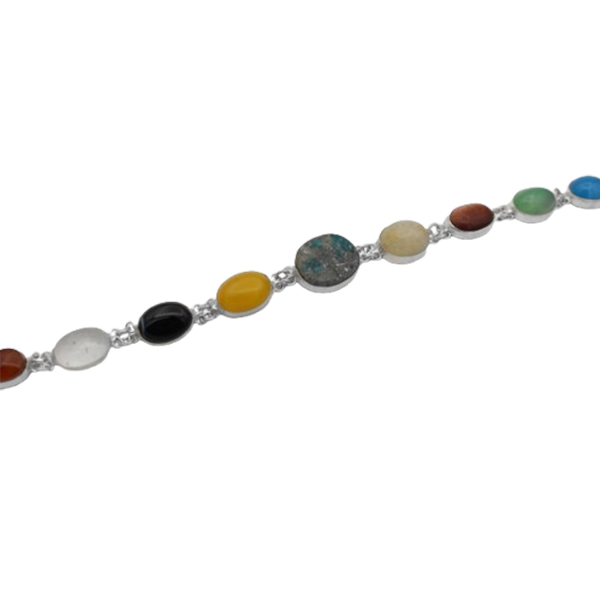 16-4-047several-stones-rasta-silver-bracelet (1) دستبند چند سنگ زنانه نقره مجلسی