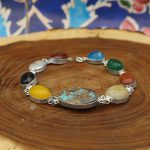 دستبند چند سنگ نقره زنانه طرح رستا - Image 2