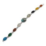 دستبند چند سنگ نقره زنانه دست ساز طرح سارن