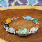 دستبند چند سنگ نقره زنانه دست ساز طرح سارن - Image 3