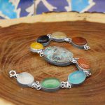 دستبند چند سنگ نقره زنانه طرح المیرا - Image 2