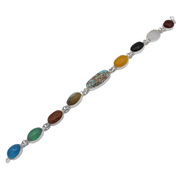 16-4-055several-stones-elmira-silver-bracelet دستبند چند سنگ زنانه نقره