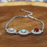 دستبند چند سنگ نقره زنانه طرح فهیمه - Image 3