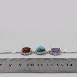 دستبند چند سنگ نقره زنانه طرح باران - Image 4