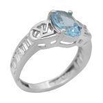 انگشتر توپاز الماس تراش نقره زنانه طرح فروزان