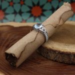 انگشتر توپاز الماس تراش نقره زنانه طرح فروزان - Image 3