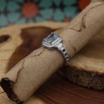 انگشتر توپاز الماس تراش نقره زنانه طرح لادن - Image 2