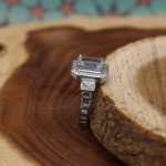 انگشتر توپاز الماس تراش نقره زنانه طرح لادن - Image 3