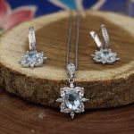 نیم ست توپاز الماس تراش زنانه نقره طرح المیرا - Image 2