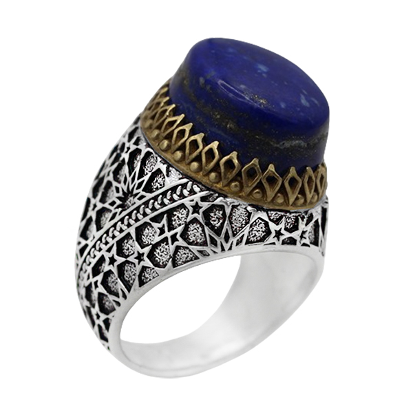 19-1-043 lapis-lazui-kohyar-man-ring(1) مدل انگشتر لاجورد پسرانه شیک