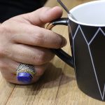 انگشتر لاجورد نقره مردانه طرح کوهیار - Image 4