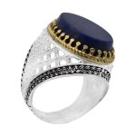 انگشتر لاجورد نقره مردانه طرح عنایت