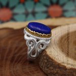 انگشتر لاجورد نقره مردانه طرح نویان - Image 3