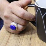 انگشتر لاجورد نقره مردانه طرح نویان - Image 4