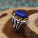 انگشتر لاجورد نقره مردانه طرح یاشار - Image 2