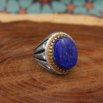 انگشتر لاجورد نقره مردانه طرح یاشار - Image 3