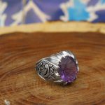 انگشتر آمیتیست نقره مردانه دست ساز طرح کامران - Image 2