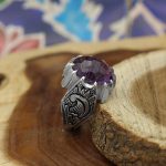 انگشتر آمیتیست نقره مردانه دست ساز طرح کامران - Image 3