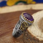 انگشتر آمیتیست نقره مردانه طرح پدرام - Image 2