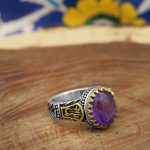 انگشتر آمیتیست نقره مردانه طرح پدرام - Image 3